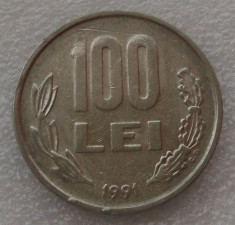 G5. ROMANIA 100 lei 1991 - mai rara ** foto