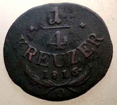 C.114 AUSTRIA 1/4 KREUZER 1816 O foto