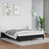 VidaXL Cadru de pat, negru, 140x200 cm, piele ecologică