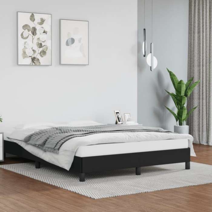 vidaXL Cadru de pat, negru, 140x200 cm, piele ecologică 346904