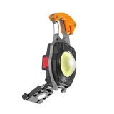 Breloc multifunctional, flippy, model w5147, kit supravietuire, lanterna, bricheta, fluier, din abs/aluminiu, alimentare usb, negru/portocaliu