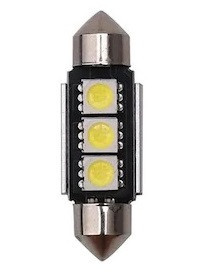 Bec Led Sofit C5W, 3 SMD, 39mm, 12V, Canbus, Pentru Plafoniere, Portbagaj, Lumina Alb 6000K KRU157 foto