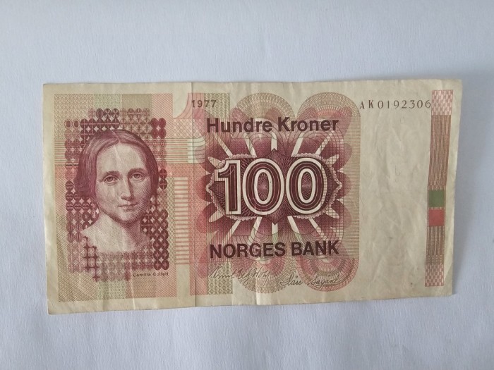 Norvegia 100 Kroner 1977 Rara