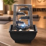 Fontană decorativă LED cu cascada de 4 niveluri și efect de piatră, CMCLASS