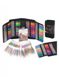 Set Pixuri cu gel cu Rezerve si Carte de colorat si Penar 246 piese, AVEX