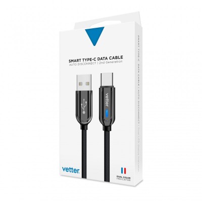 Cabluri si Adaptoare Vetter Smart Type-C Cable, Auto Disconnect 2nd Gen, Led Status Indicator, Black foto