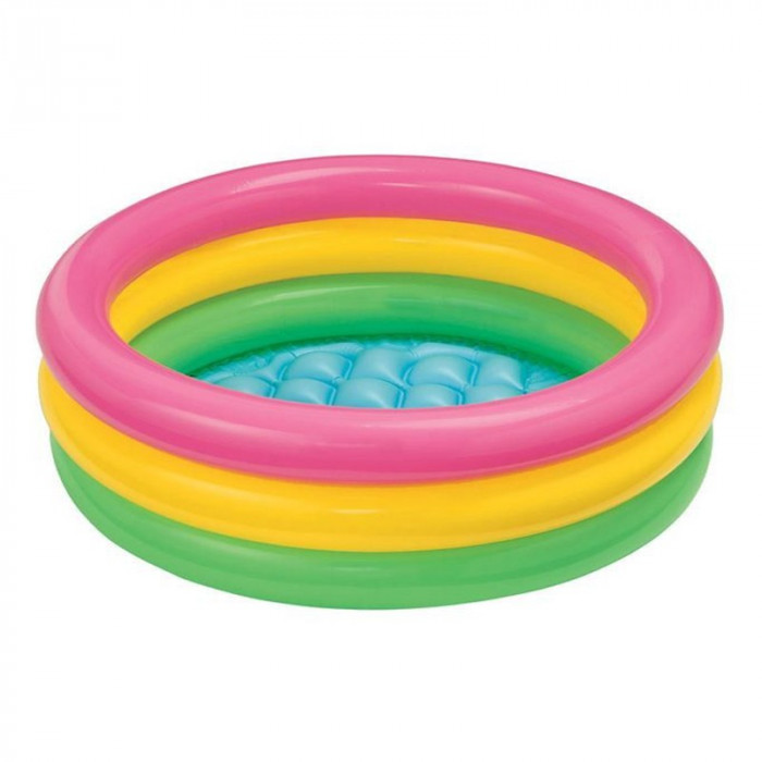 Piscina pentru copii Intex, 61 x 22 cm, 3 inele, multicolor