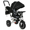 Tricicleta 3in1 105x52x94 cm, sezut rotativ 360&deg;, roti fara aer, copertina reglabila, negru