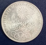 (A1092) MONEDA DIN ARGINT GERMANIA - 10 MARK 1972, LIT. F, OLIMPIADA DE LA MUNCHEN, Europa