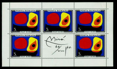 1970 Paintings - Joan Miro MNH Mi: RO 2904KB foto