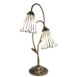 Cumpara ieftin Veioza decorativa sticla alba polirasina Tiffany 35x18x61 cm