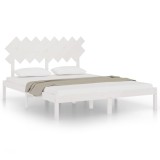 Cumpara ieftin Cadru de pat, alb, 160x200 cm, lemn masiv