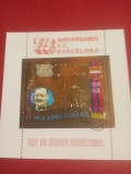 GUINEA ECUATORIALĂ, ANIVERSARE BARCELONA - COLIŢĂ ŞTAMPILATĂ GOLD, Stampilat