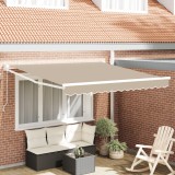 vidaXL Marchiză Retractabilă Manuală Bej 350x250 cm