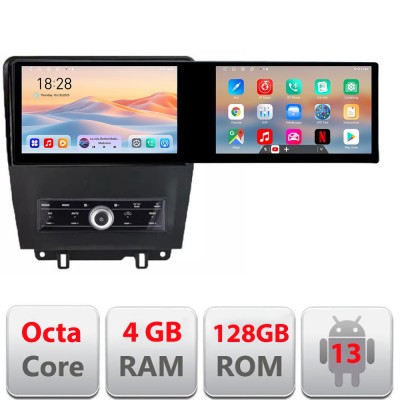 Navigatie Ford Mustang 2009-2014 Edotec 2 ecrane 8 core 4+128 21.6 inch Incell android Wifi 5Ghz gps internet CarStore Technology foto