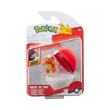 Pokemon - Set figurine Clip n Go, Charmander #4 &amp; Pok&eacute; Ball, 2 buc