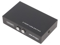 Hub USB 2.0 Negru cu 2 Porturi USB A și B