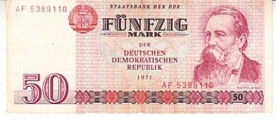 B11 27 - Bancnota foarte veche - Germania democrata DDR - 50 marci - 1975 foto