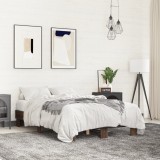 Gossi cadru de pat, stejar maro, 135x190 cm, lemn prelucrat si metal