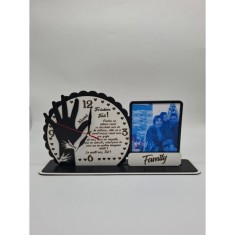 Cadou personalizat pentru Tată &ndash; ceas decorativ cu ramă foto și mesaj gravat