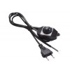 Cablu Negru 1.5m cu Stecher si Variator Tensiune 2x0.5mm&sup2; Cablu Electric Lampa/Aparate Iluminat