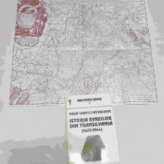 Carte de colectie cu harta ISTORIA EVREILOR DIN TRANSILVANIA - Moshe Weinberger