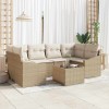VidaXL Set de canapele pentru grădină 7 pcs Bej, crem 55 x 55 x 37 cm