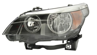 Far BMW Seria 5 (E60/E61), 06.2003-03.2007, HELLA, fata, partea stanga, tip bec H7+H7+LED+PY21W+W5W; electric; lucas alb; cu motor; foto