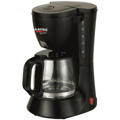 Filtru de cafea Albatros Verona Black, 600 W, 4-6 ceşti, 0.6 L, Functie antipicurare, Cană de sticlă, Negru