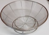Cos inox pentru paine sau fructe, rotund, cu picior, 19 cm
