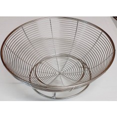 Cos inox pentru paine sau fructe, rotund, cu picior, 19 cm