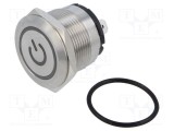 Comutator anti-vandalism E-SWITCH PVHC7 2 poziții SPST 20A 250VAC IP67 LED albastru