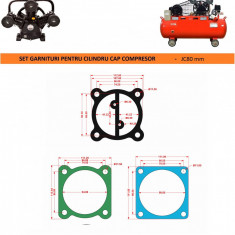 Garnituri set pentru cap compresor de aer V JC80mm 6 gauri CH085 Mod.8(P)