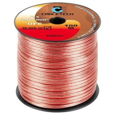 Cablu difuzor OFC cupru 2x2mm2 transparent 1m Cabletech KAB0324-1