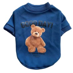 Haina tip hanorac Pufo Bear pentru caini, sau pisici, marimea M, albastru foto