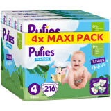 Scutece Pufies Fashion &amp;amp; Nature, Marimea 4 Maxi, 9-14 kg, 216 buc