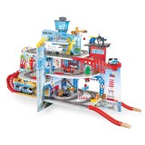 Set de joaca din lemn trenulet supraetajat Tren Mega City Hape 55 piese