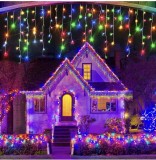 Cumpara ieftin Instalatie Craciun Turturi cu Flash 47m, 1000 Led-uri, Rezistent Apa, Perdea, Franjuri, Exterior Interior, Interconectabila, Fir Alb gros, Multicolor, Oem