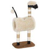 PawHut Ansamblu Joaca Pisici Oaie Plus Moale Nas Negru Maro Deschis Greutate 5kg