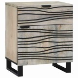 Cumpara ieftin Mese de noptieră cu sertar Alb și negru 50 x 33 x 60 cm