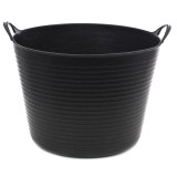 Galeata flexibila LT06842, negru, cu manere, 38L
