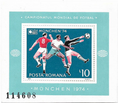 Colita C. M. de fotbal 1974 - Munchen, 1974 - dantelata, NEOBLITERATA foto