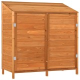 Cumpara ieftin Sopron de gradina, maro, 102x52x112 cm, lemn masiv de brad