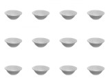 Set boluri, 12 piese, 450 ml, Portelan, Alb model