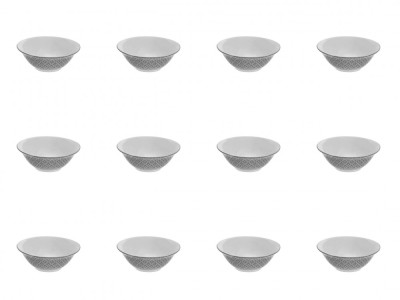 Set boluri, 12 piese, 450 ml, Portelan, Alb model foto