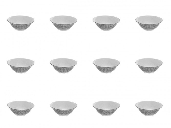 Set boluri, 12 piese, 450 ml, Portelan, Alb model