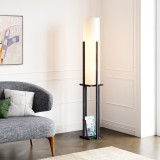 Lampadar Gisborne 146x25x25cm 1xE27 60W alb negru marmorat negru [lux.pro] HausGarden Leisure