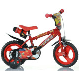 Bicicleta copii 12 inch, Junior Elf Cars, 3-4 ani, roti ajutatoare detasabile, Dino Bikes