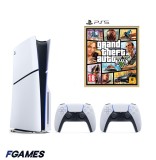 Consola Sony Playstation 5 Slim, Ps5 Disk Edition 1tb + Doua Controllere + Gta 5 PlayStation 5, Second-Hand