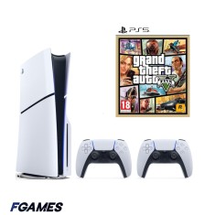 Consola Sony Playstation 5 Slim, Ps5 Disk Edition 1tb + Doua Controllere + Gta 5 PlayStation 5, Second-Hand